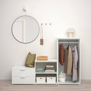 IKEA Шафа 2 дверцята + 2 шухляди, білий/Фоннес білий PLATSA, 794.369.14 79436914 фото