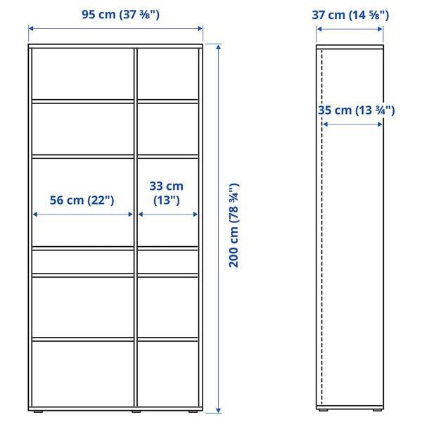 IKEA Книжкова шафа на 10 полиць, темно-сіра VIHALS, 505.429.05 50542905 фото