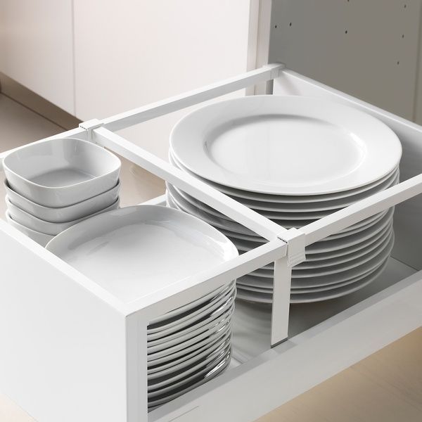 IKEA Висока шафа з висувними ящиками, білий/сірий Bodbyn METOD / MAXIMERA, 393.600.44 39360044 фото