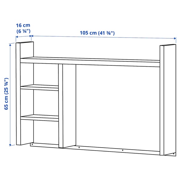 IKEA MICKE (ИКЕА МИКЕ), Надставка на письменный стол, белый, 901.800.25 90180025 фото