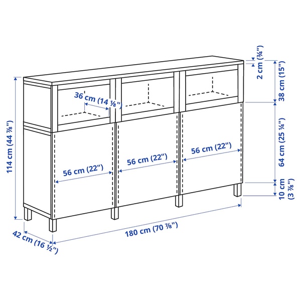 IKEA Комбинация с дверцами, белый/Смевикен/Каббарп белое прозрачное стекло BESTÅ, 293.877.70 29387770 фото