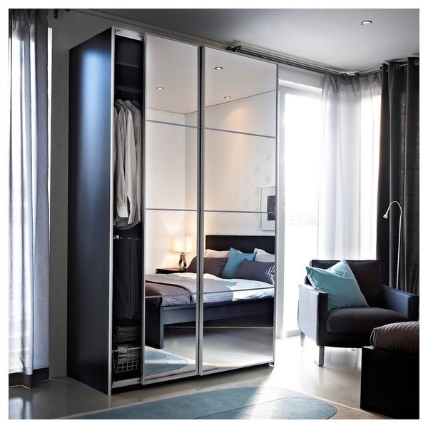 IKEA 4 панелі для коробки розсувних дверей, дзеркало AULI, 005.877.41 00587741 фото