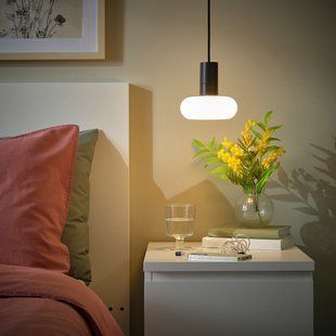 IKEA Підвісний світильник з колбою, чорний/кільцевий опаловий білий SUNNEBY / MOLNART, 295.817.86 29581786 фото