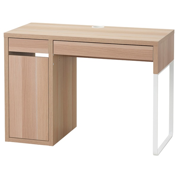 IKEA MICKE (ІKEA МИКЕ), Робочий набір, дуб bejcowany білий, 105x50 см, 193.955.63 19395563 фото