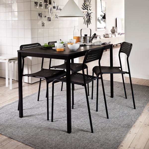 IKEA TIPHEDE (ИКЕА TIPHEDE), Коврик, безворсовый, серый/белый, 155x220 см, 204.700.47 20470047 фото