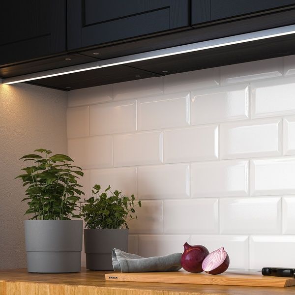 IKEA Світлодіодна стрічка для кухонних стільниць, диммована, срібляста MITTLED, 605.285.60 60528560 фото