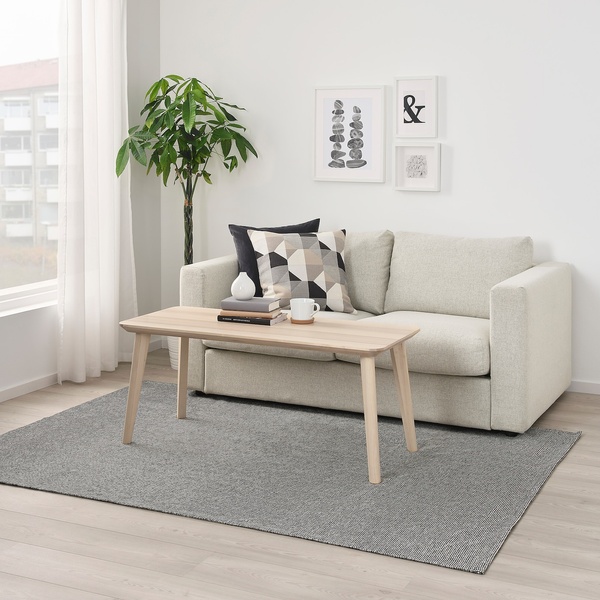 IKEA TIPHEDE (ІKEA TIPHEDE), Килимок, безворсовий, сірий/білий, 155x220 см, 204.700.47 20470047 фото