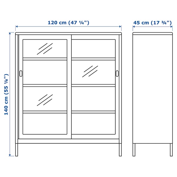 IKEA Шкаф-витрина с раздвижными дверцами, темно-серый IDÅSEN, 904.963.84 90496384 фото