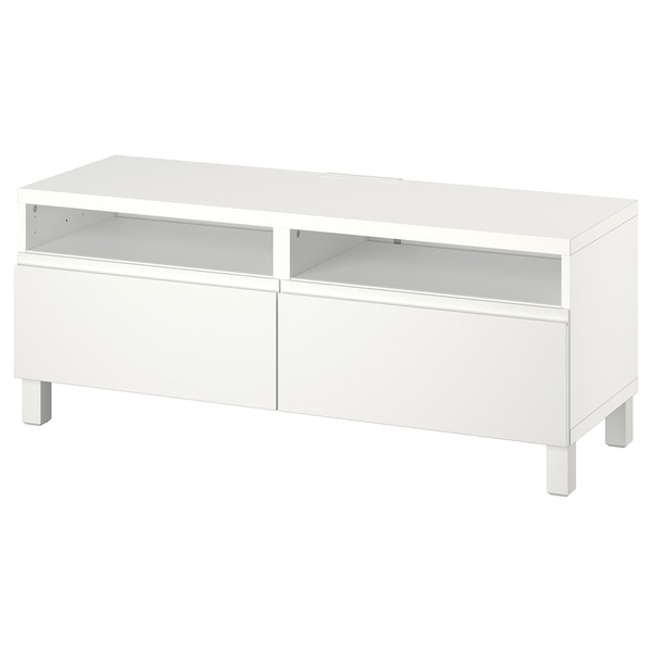 IKEA BESTA (ИКЕА БЕСТО), Тумба под ТВ с ящиками, белый/Вестервикен/Stubbarp белый, 120x42x48 см, 994.358.81 99435881 фото