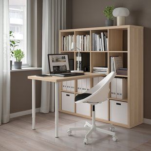 IKEA Письмовий стіл, дуб білий/білий морилка KALLAX / LINNMON, 794.816.90 79481690 фото