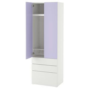 IKEA Шкаф, белая сирень/с 3 ящиками SM&Aring;STAD / PLATSA, 995.446.20 99544620 фото