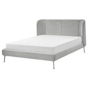 IKEA Каркас кровати с мягкой обивкой, Таллмира белый/черный/Лурой TUFJORD, 495.553.19 49555319 фото