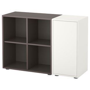 IKEA Шафа комбінація з ніжками, білий/темно-сірий EKET, 791.908.70 79190870 фото