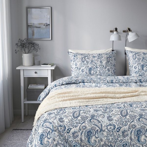 IKEA Підодіяльник і наволочка синій/білий RODGERSIA, 905.868.41 90586841 фото