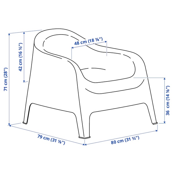 IKEA SKARPÖ (ІKEA СКАРПО), Садове крісло, біле, 702.341.85 70234185 фото