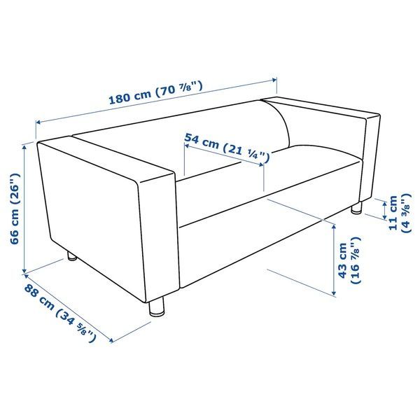 IKEA Диван 2-местный, Лонгбан ярко-красный KLIPPAN, 695.642.85 69564285 фото