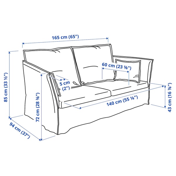 IKEA BACKSALEN (ІKEA ЗАДНЯЯ САЛЕНА), 2-місний диван, Халларп сірий, 393.931.72 39393172 фото