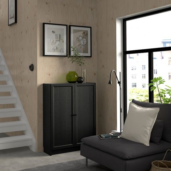 IKEA Книжный шкаф с дверцами BILLY / OXBERG, 194.832.77 19483277 фото