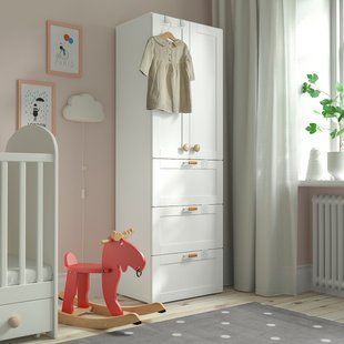 IKEA SMASTAD/PLATSA (ІKEA СМАСТАД/ПЛАЦА), Гардероб, білий, білий каркас/з 3 ящиками, 60x42x181 см, 394.263.80 39426380 фото