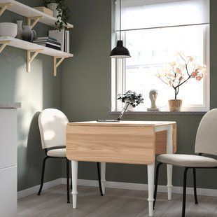 IKEA Стіл і 2 стільці, шпон білого дуба/ідекулла бежевий DANDERYD / EBBALYCKE, 895.601.06 89560106 фото