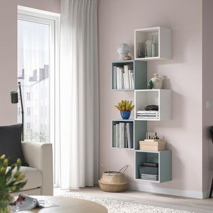 IKEA Комбинация навесных шкафов, разноцветный/светло-серо-синий EKET, 795.216.72 79521672 фото