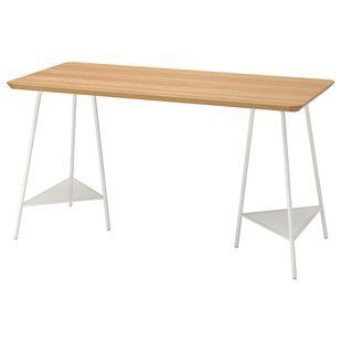 IKEA Письменный стол, бамбук/белый ANFALLARE / TILLSLAG, 194.177.39 19417739 фото