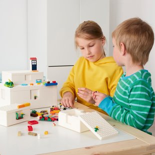 IKEA BYGGLEK (ИКЕА BYGGLEK), Коробка LEGO® с крышкой, 35x26x12 см, 103.542.08 10354208 фото