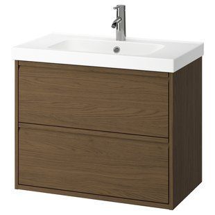 IKEA Умывальник с ящиками/мойкой/смесителем, имитация коричневого цвета. дуб &Auml;NGSJ&Ouml;N / ORRSJ&Ouml;N, 795.212.62 79521262 фото