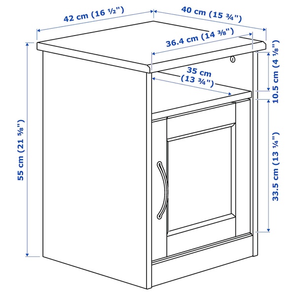 IKEA Тумба прикроватная SONGESAND (ИКЕА СОНГЕСАНД), Ночной столик, белый, 303.674.41 30367441 фото