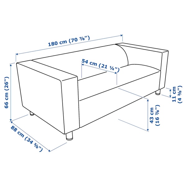 IKEA Чохол на 2-місний диван Långban яскраво-жовтий KLIPPAN, 205.820.59 20582059 фото