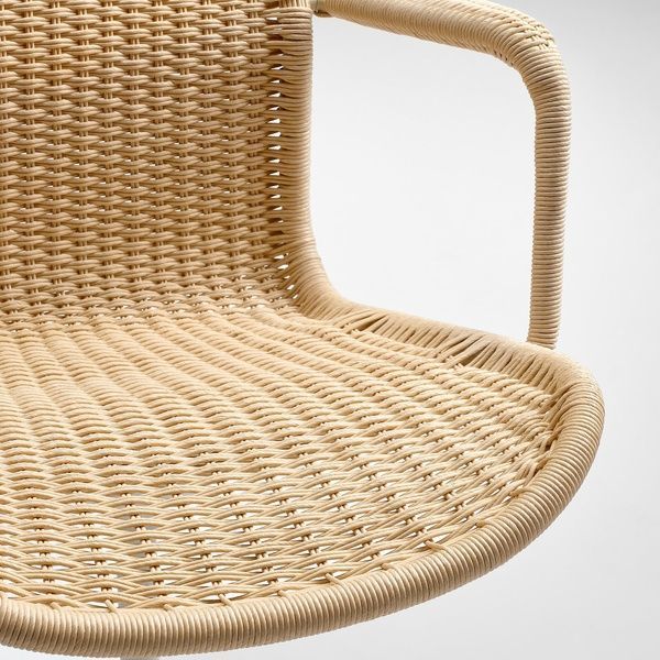 IKEA Вращающееся кресло с подлокотниками, бежевый/белый STIGBYGEL, 505.564.31 50556431 фото