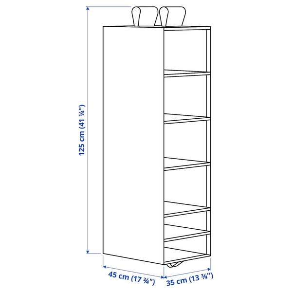 IKEA SKUBB Підвісна полиця на 6 відділень - біла 35x45x125 см, 002.458.80 00245880 фото