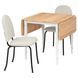 IKEA Стіл і 2 стільці, шпон білого дуба/ідекулла бежевий DANDERYD / EBBALYCKE, 895.601.06 89560106 фото 2