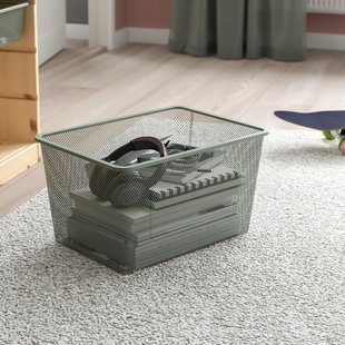 IKEA TROFAST (ІKEA ТРОФАСТ), Сітчастий ящик, світло-зелено-сірий, 42x30x23 см, 905.300.81 90530081 фото