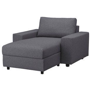 IKEA Чохол на шезлонг, з широкими підлокітниками/Gunnared medium grey VIMLE, 094.241.27 09424127 фото