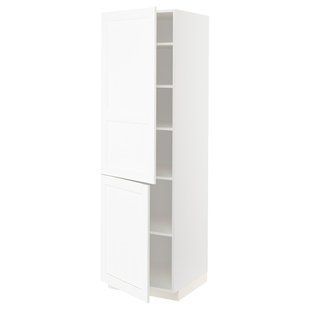 IKEA Висока шафа з полицями/2 дверцята білий Enk&ouml;ping/біла імітація дерева METOD, 894.735.19 89473519 фото