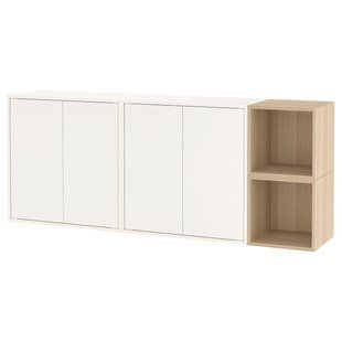 IKEA Комбінація навісної шафи, дуб білий/білий морений EKET, 194.942.71 19494271 фото