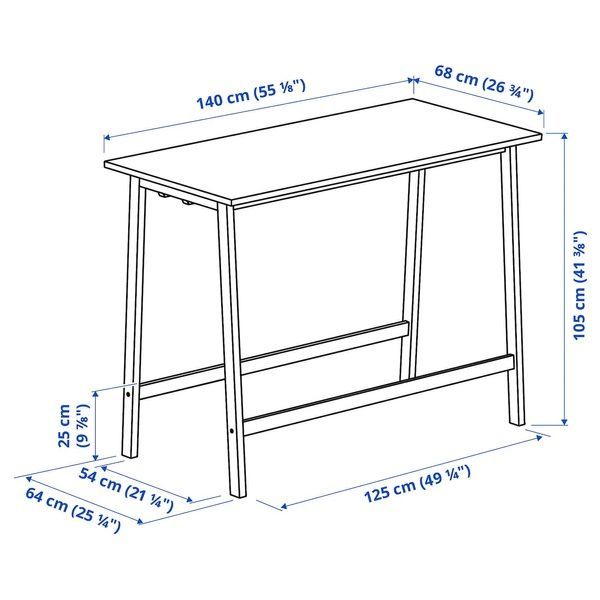 IKEA Конференц-стіл, береза/чорний шпон MITTZON, 295.330.31 29533031 фото