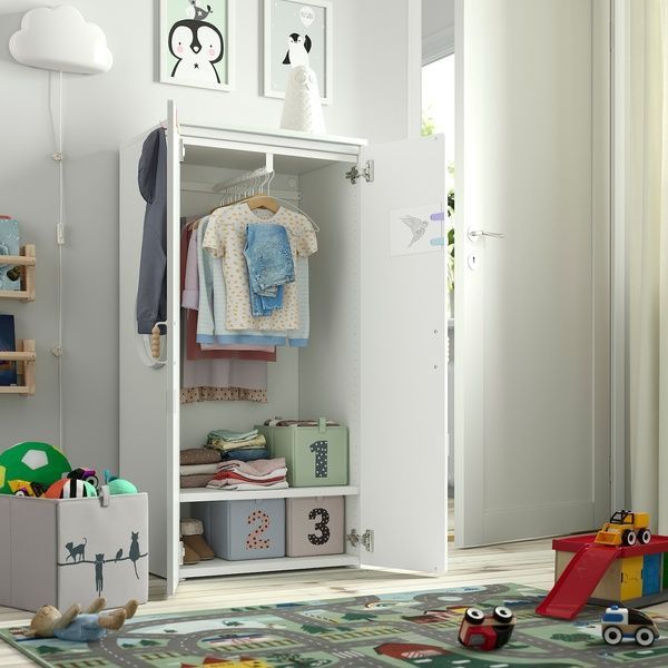 IKEA Шафа, білий/бузковий SM&Aring;STAD / PLATSA, 595.489.55 59548955 фото