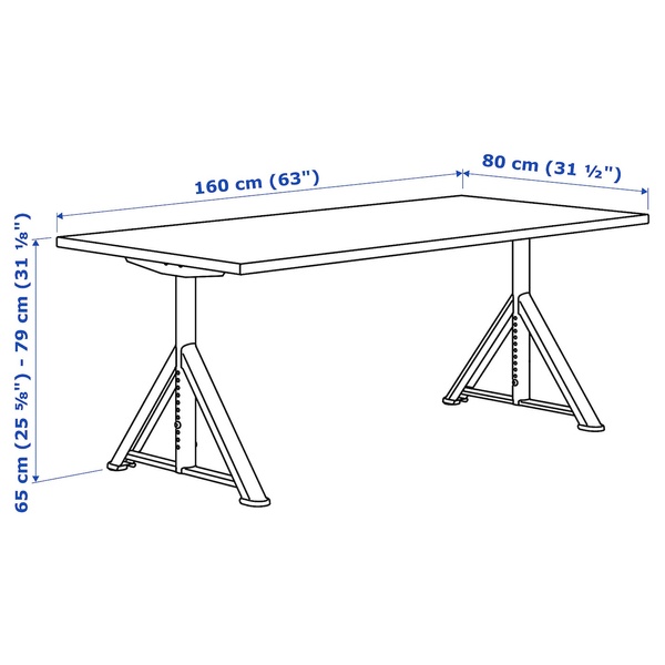 IKEA Письменный стол, коричневый/темно-серый IDÅSEN, 992.810.39 99281039 фото