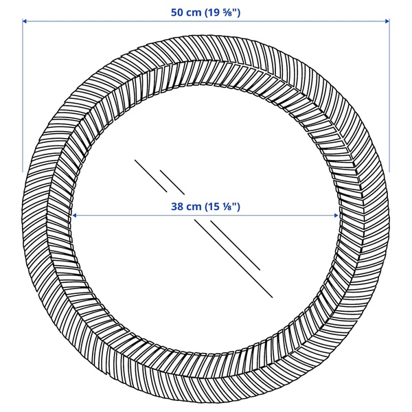 IKEA KAFFETRAD (ІKEA КАФФЕТРАД), Дзеркало, ротанг, 50 см, 305.452.50 30545250 фото