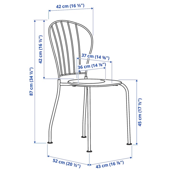 IKEA Садовий стілець LÄCKÖ (ІKEA LÄCKÖ), Стілець, меблі, сірий, 601.518.40 60151840 фото