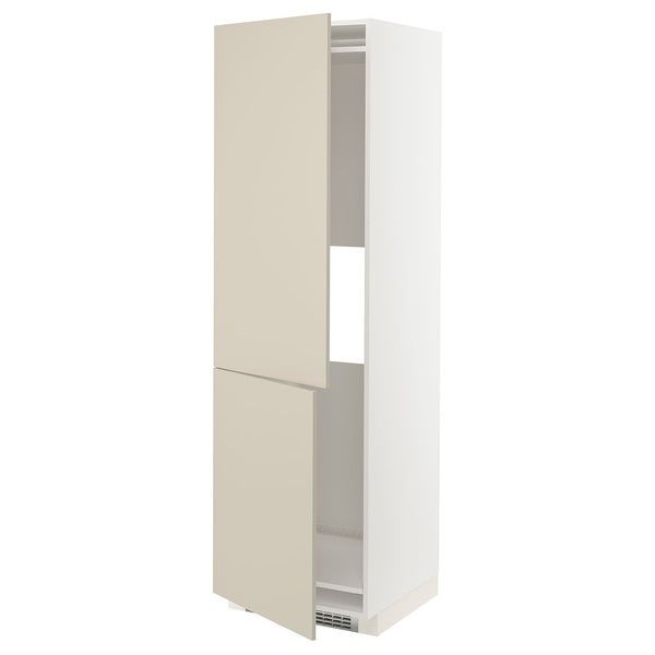 IKEA METOD (ИКЕА МЕТОДЫ), Вытяжка или морозильная камера в 2 кармана, белый/Хавсторп бежевый, 60x60x200 см, 794.265.52 79426552 фото