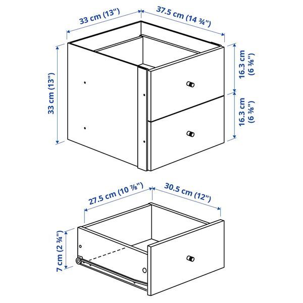 IKEA Книжный шкаф, 2 дверцы/2 вставки, с полкой, белый KALLAX, 795.529.08 79552908 фото