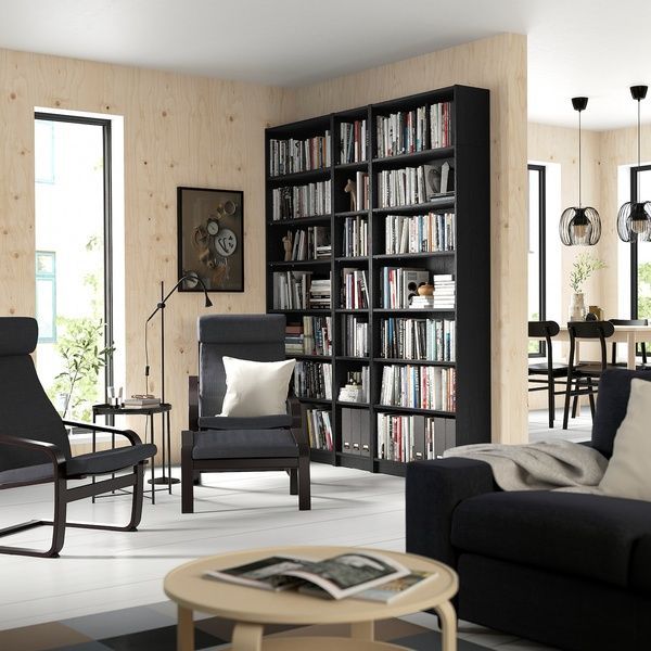 IKEA Комбинация полок с надставками, имитация черного цвета. дуб BILLY, 594.835.34 59483534 фото