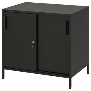 IKEA TROTTEN (ИКЕА ТРОТТЕН), Шкаф с раздвижными дверцами, антрацит, 80 x 75 см, 004.748.38 00474838 фото