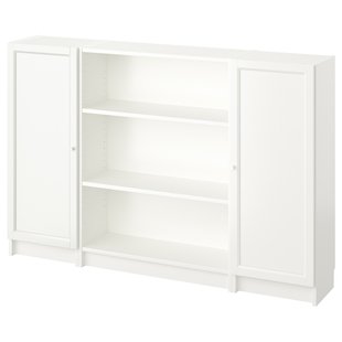 IKEA BILLY / OXBERG (ИКЕА БИЛЛИ/ОКСБЕРГ), Комбинация для хранения с дверцами, белый, 160x106 см, 994.835.94 99483594 фото