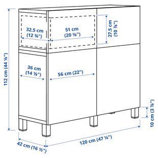 IKEA BESTA (ИКЕА БЕСТА), Комбинация для хранения с дверцами/ящиками, черно-коричневый/Lappviken/Stubbarp черно-коричневый, 120x42x112 см, 694.808.08 69480808 фото