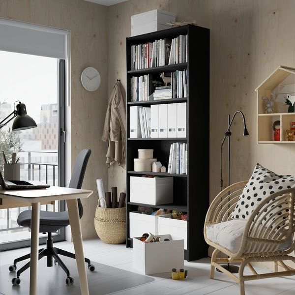 IKEA Книжкова шафа, чорна імітація. дуб BILLY, 404.773.40 40477340 фото