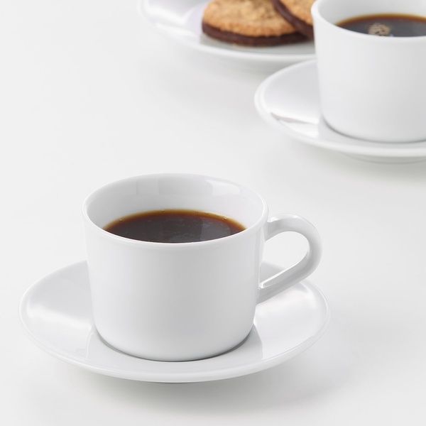 IKEA Чашка и блюдце, белые. IKEA 365+, 702.834.06 70283406 фото